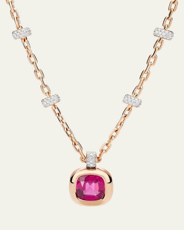 Nudo 18K Diamond and Rubellite Pendant Necklace